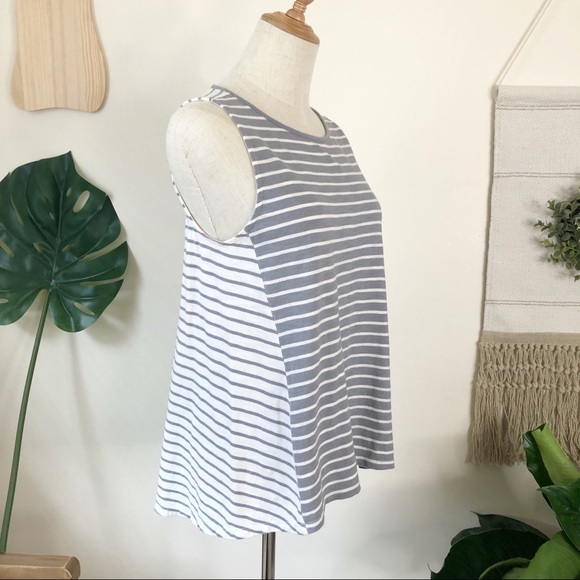 Madewell l Forward Seam Stripe Gray white tank top - Picture 3 of 8